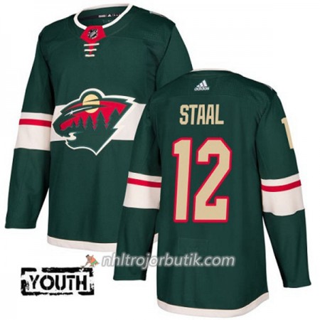Barn Ishockey Minnesota Wild Tröja Eric Staal 12 Adidas 2017-2018 Grön Authentic